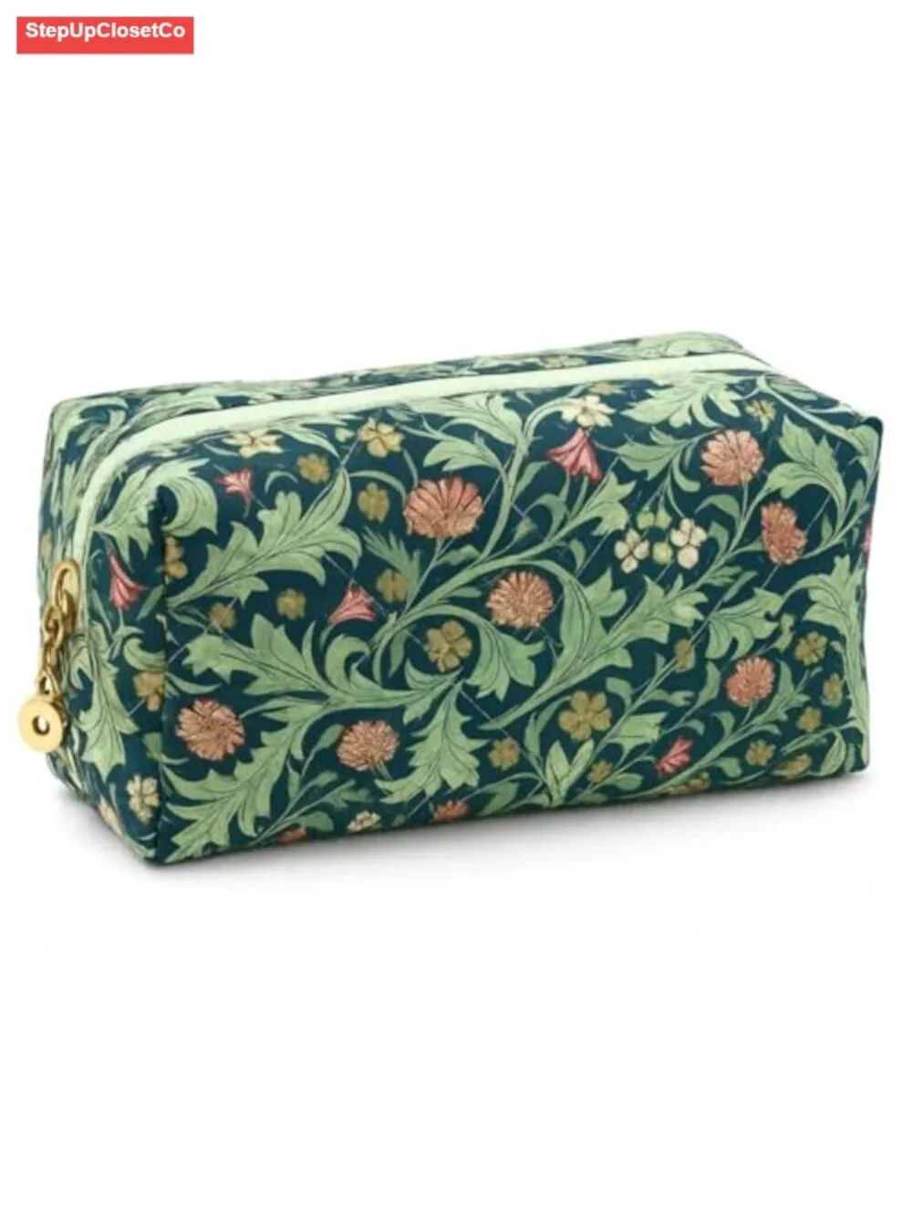 Quilted Cotton Makeup Bag Large Capacity Travel Cosmetic Pouch Toiletry